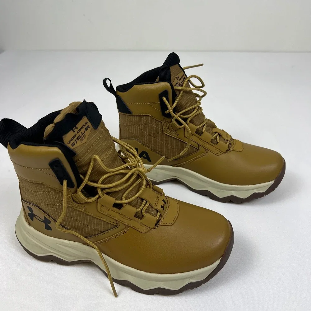 Under Armour Stellar G2 Tactical Boots 4Y Brown Slip Resistant Excellent 3026056
